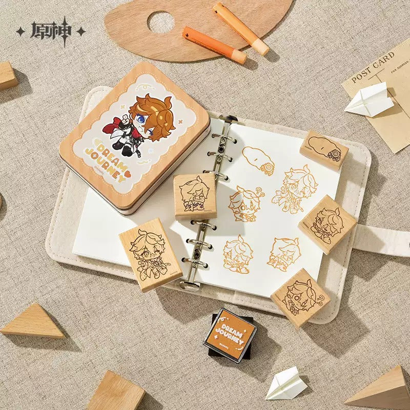 原神 星稚夢旅シリーズ デフォルメ木製スタンプBOX タルタリヤ