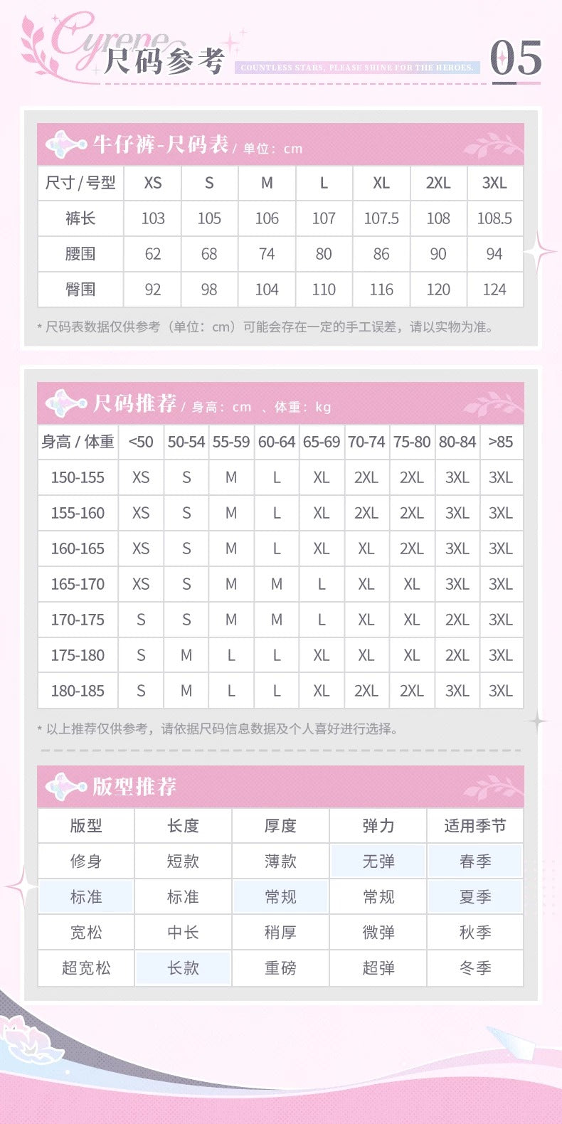 崩壊:スターレイル キュレネテーマイメージシリーズ ジーンズ