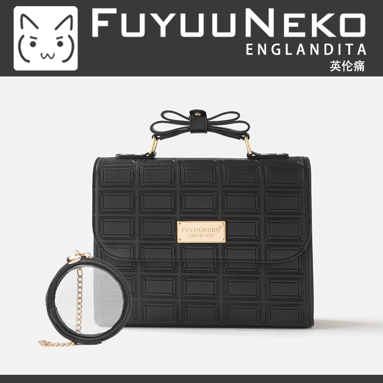 浮遊猫 「チョコレート」痛バッグ 2wayハンドバッグ 缶バッジバッグ