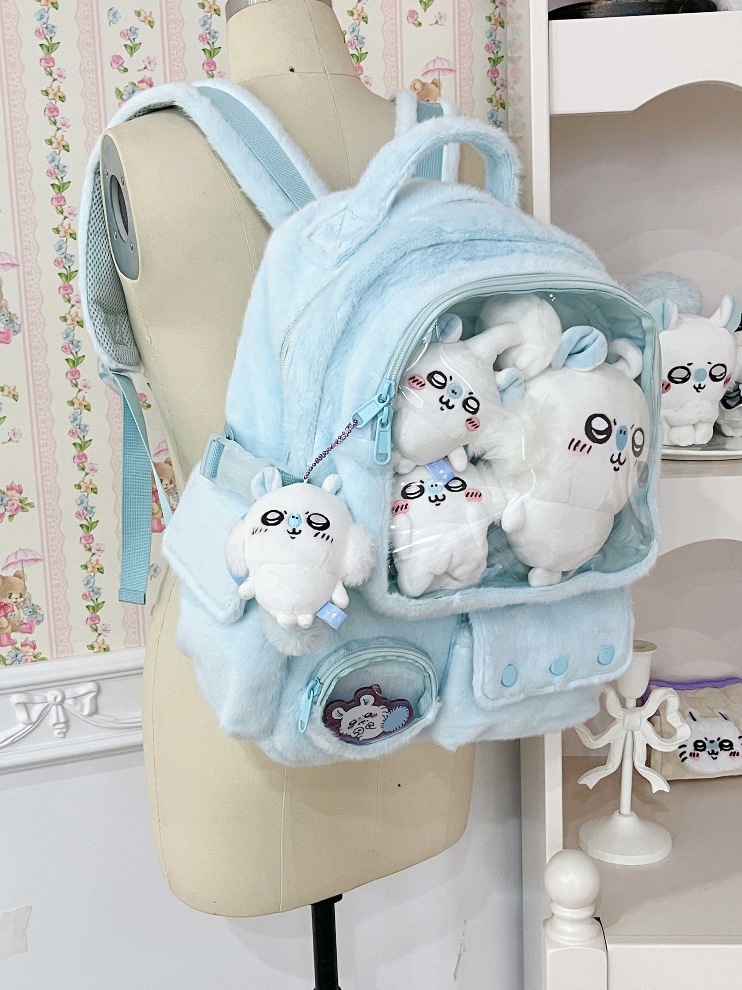 【予約】GURURU 痛バッグ もふもふ リュック 大容量 ぬいバッグ 全3色