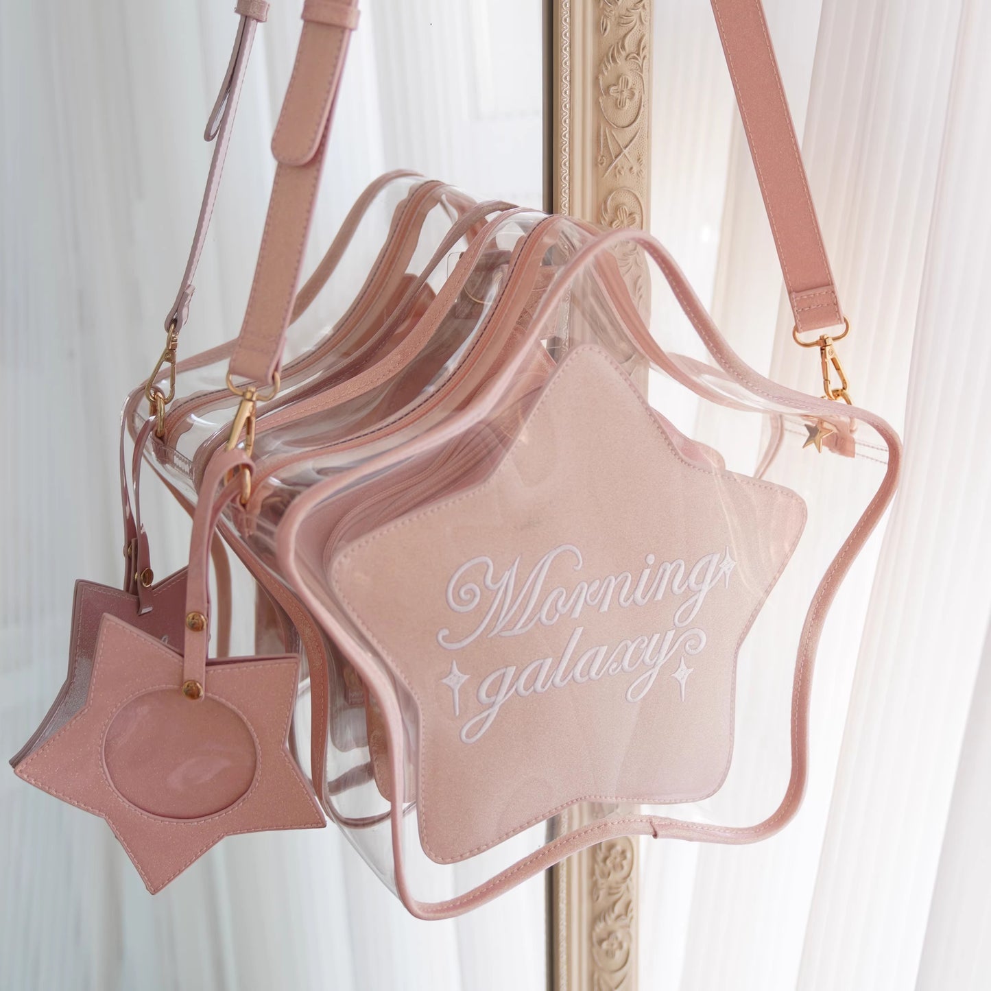 【予約】morning glory キュートスター 星型痛バッグ 透明ぬいバッグ 全11色(缶バッジケース付き)