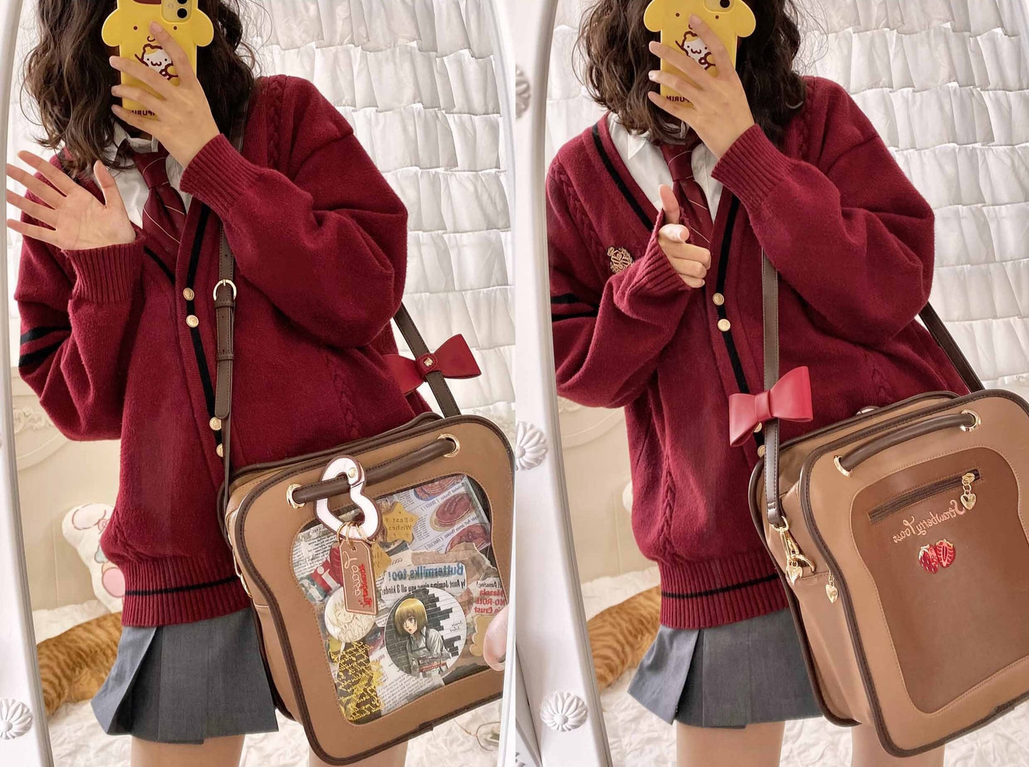 【予約】morning glory トースト 可愛い 2WAYショルダーバッグ 痛バッグ ぬいバッグ 全4色