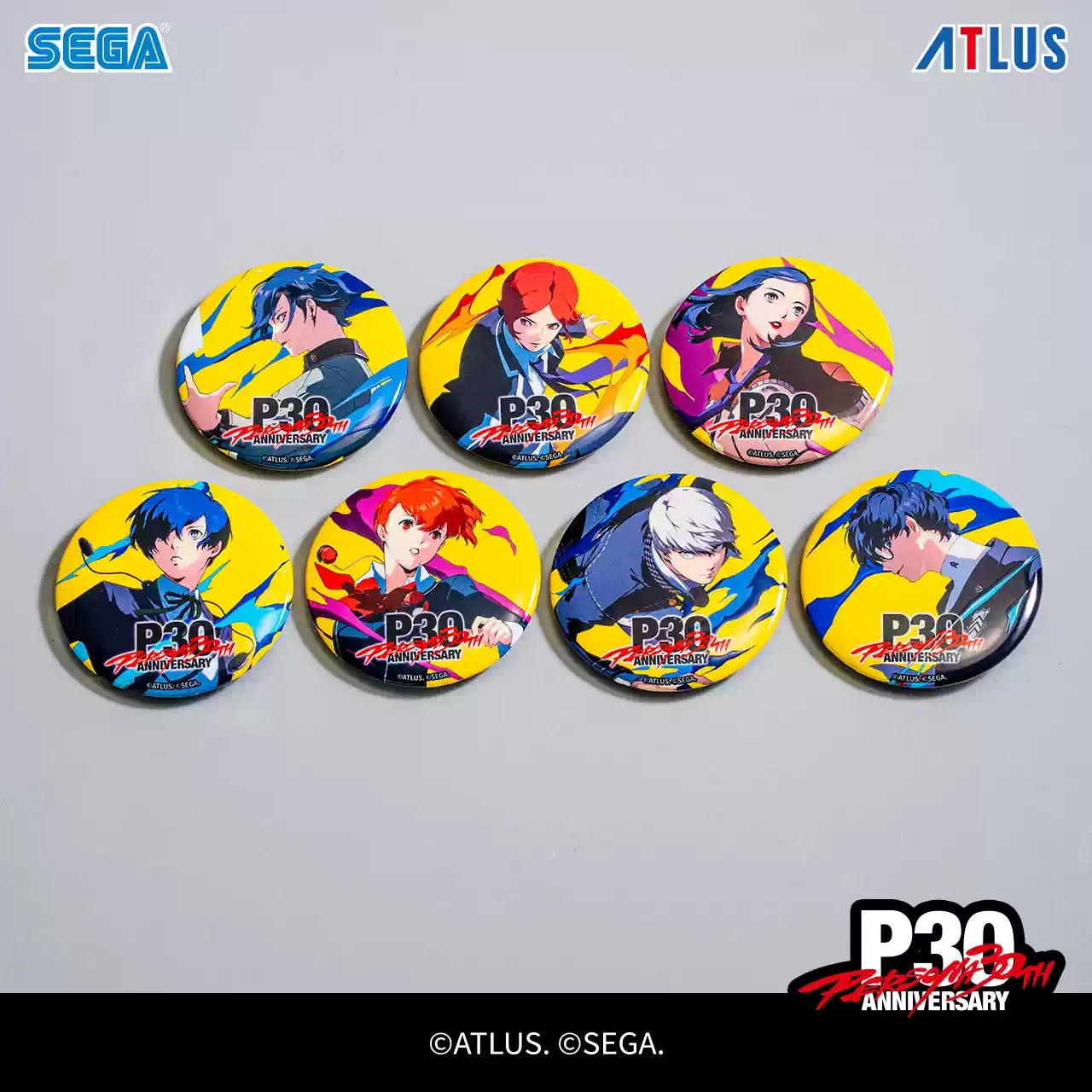 SEGA Store 中国限定 ペルソナ30周年 記念イラストB 缶バッジ BOX(全7種)