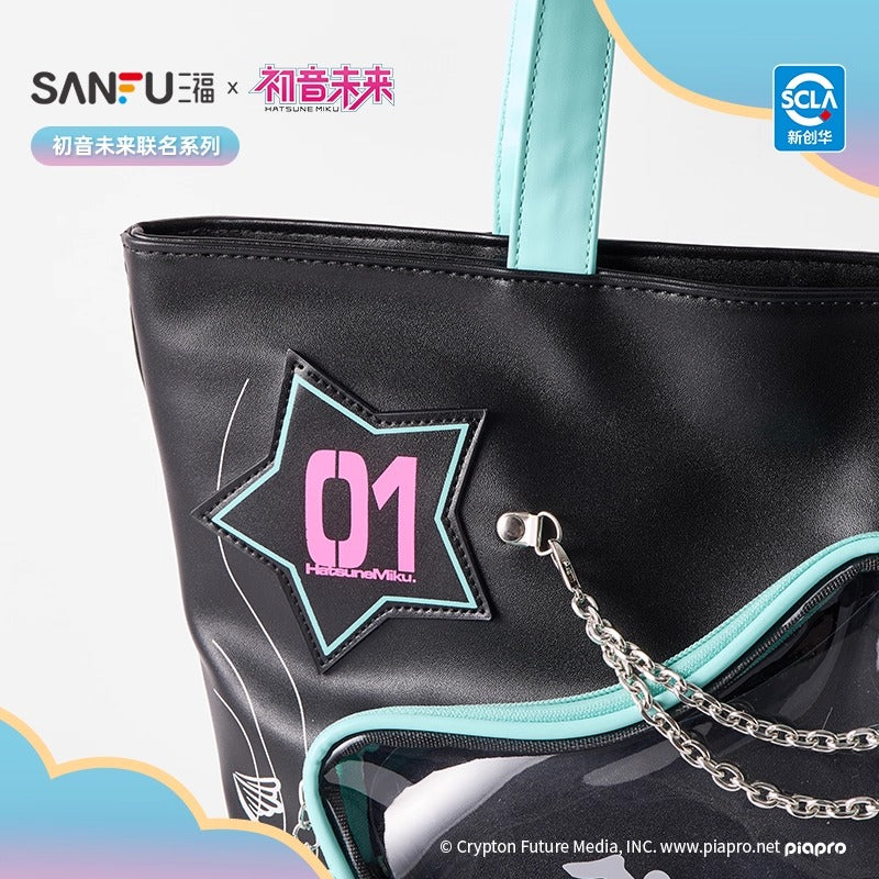 【予約】初音ミク 中国限定 SANFUコラボ 音符PUトート痛バッグ