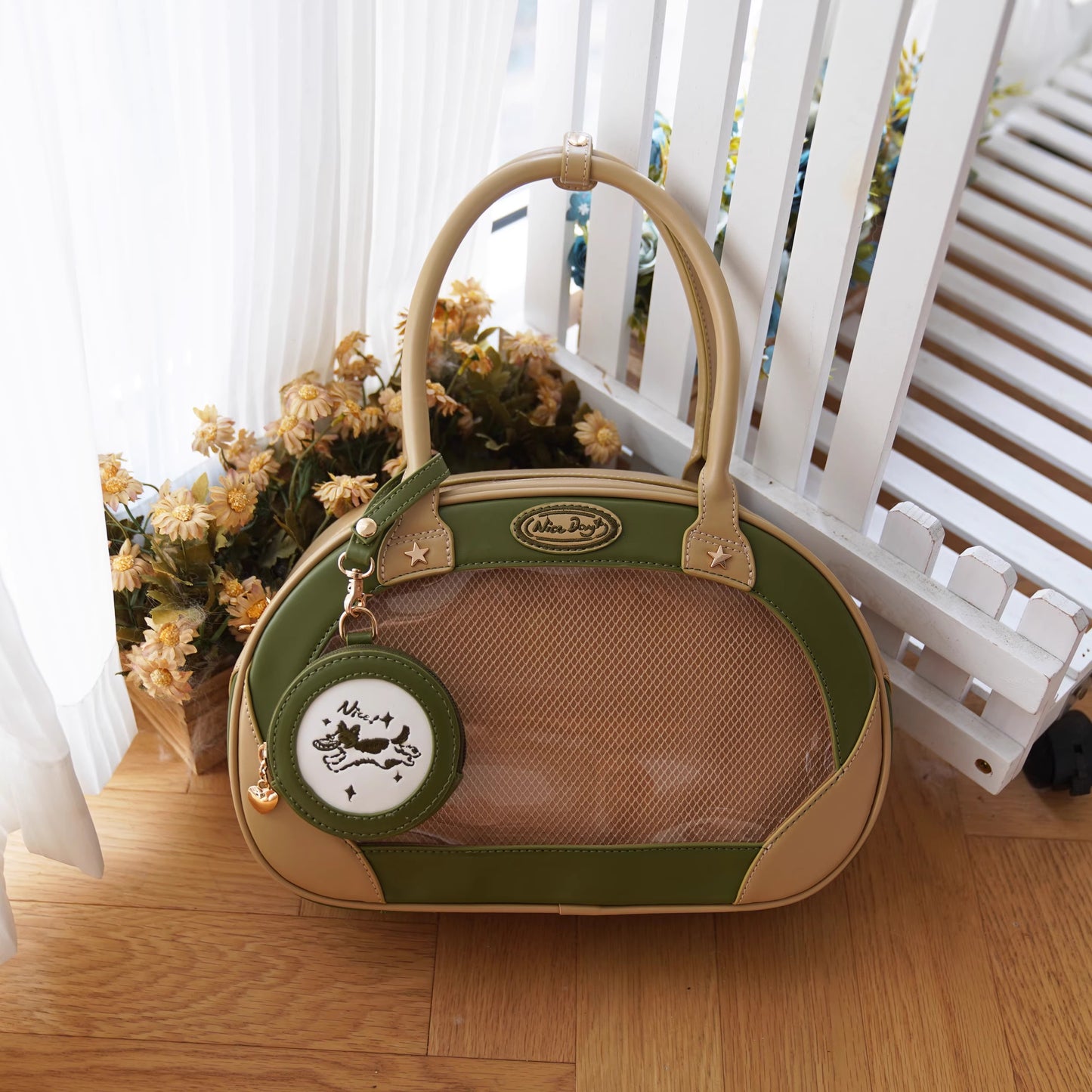 【予約】morning glory ワンちゃんフリスビー スポーティー2WAY痛バッグ 全10色(缶バッジケース付き)