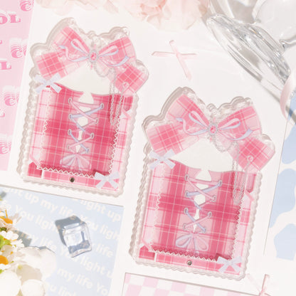 BeautyGoods Y2K風 ホワイトチェック アクリルフレーム カードサイズ