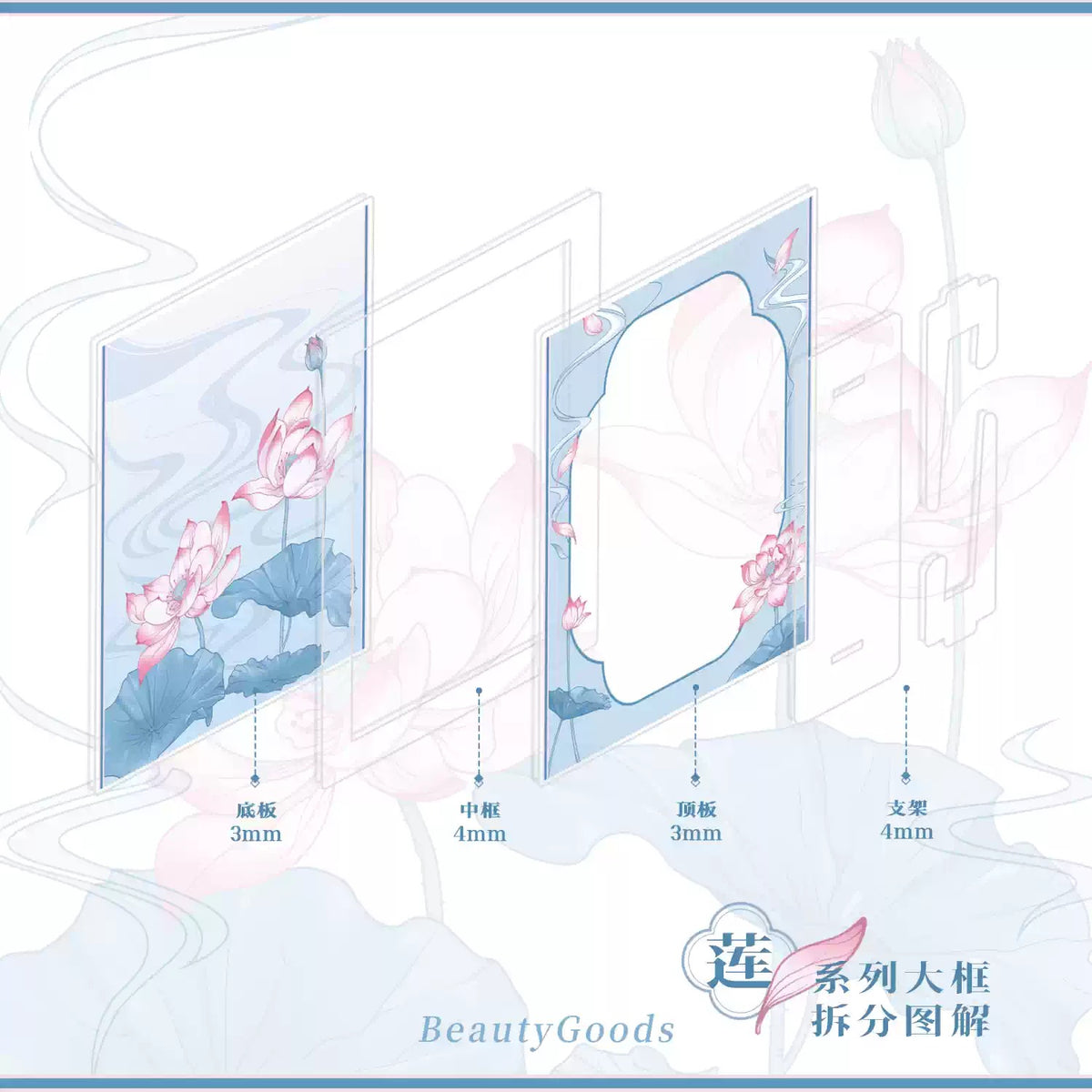 BeautyGoods ネオチャイナ・蓮 アクリルフレーム大 6インチ