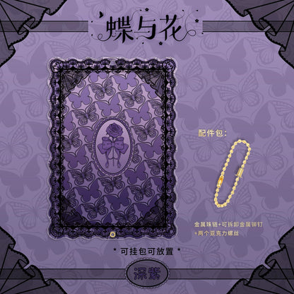 BeautyGoods 蝶と花 ブラックレース アクリルフレーム カードサイズ