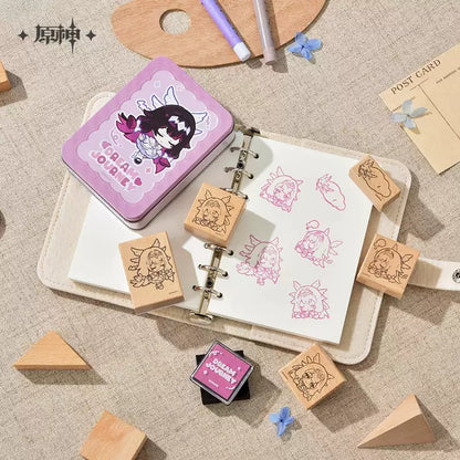 原神 星稚夢旅シリーズ デフォルメ木製スタンプBOX コロンビーナ