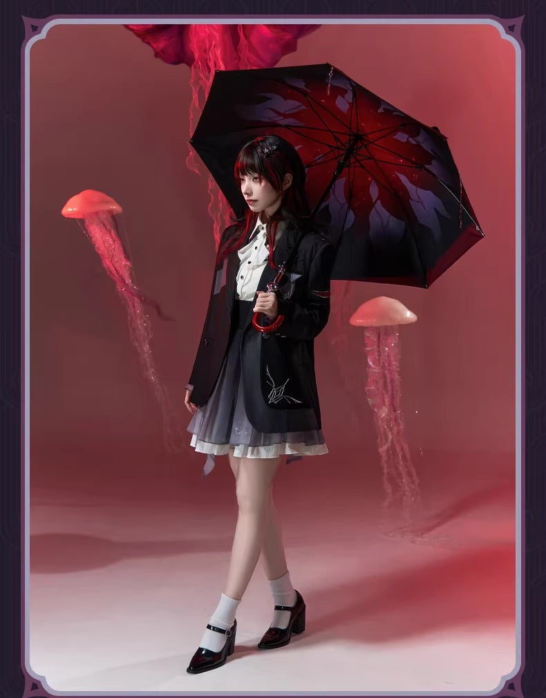 【コスプレ小道具】崩壊スターレイル/長夜月　傘 Nakorara 崩壊スターレイル 長夜月 コスプレ道具 傘 両面プリント