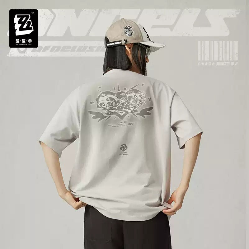 ゼンレスゾーンゼロ 三Z STUDIO 妄想天使 バイカラープリント半袖Tシャツ
