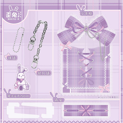 BeautyGoods Y2K風 ホワイトチェック アクリルフレーム カードサイズ