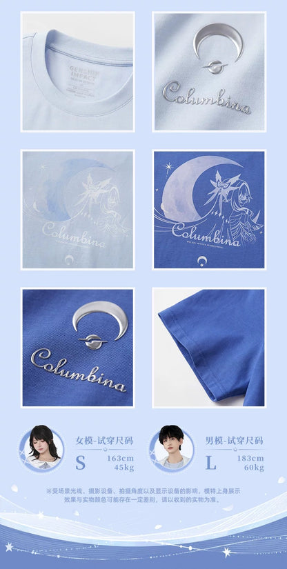 原神 コロンビーナ イメージシリーズ カジュアル半袖Tシャツ