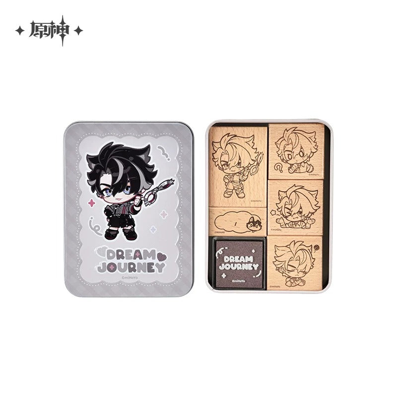 原神 星稚夢旅シリーズ デフォルメ木製スタンプBOX リオセスリ