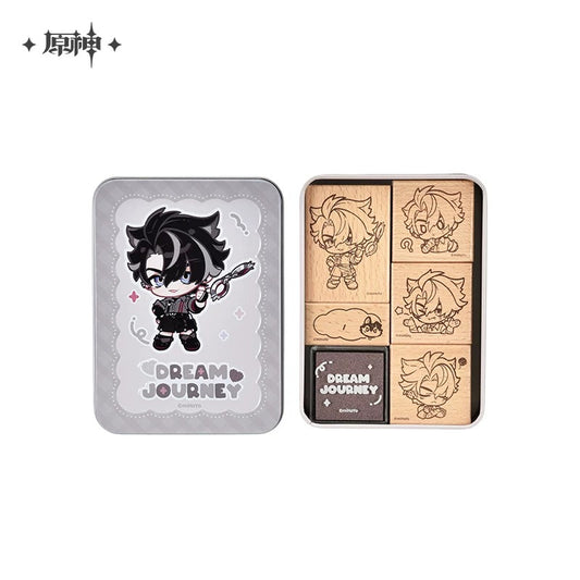 原神 星稚夢旅シリーズ デフォルメ木製スタンプBOX リオセスリ