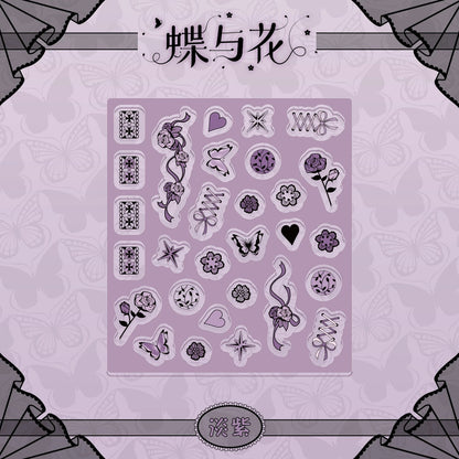 BeautyGoods 蝶と花 ブラックレース アクリルパーツ