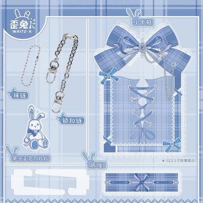 BeautyGoods Y2K風 ホワイトチェック アクリルフレーム カードサイズ