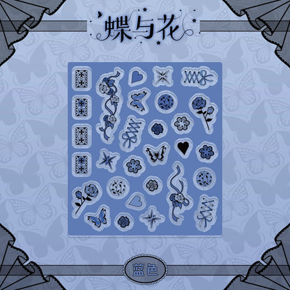 BeautyGoods 蝶と花 ブラックレース アクリルパーツ
