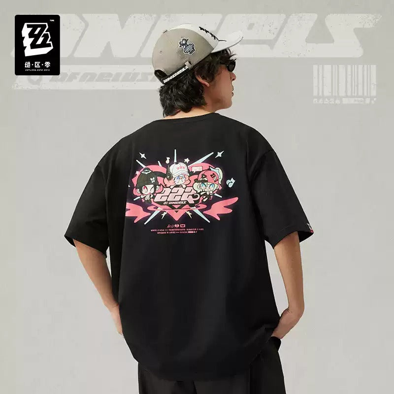 ゼンレスゾーンゼロ 三Z STUDIO 妄想天使 バイカラープリント半袖Tシャツ