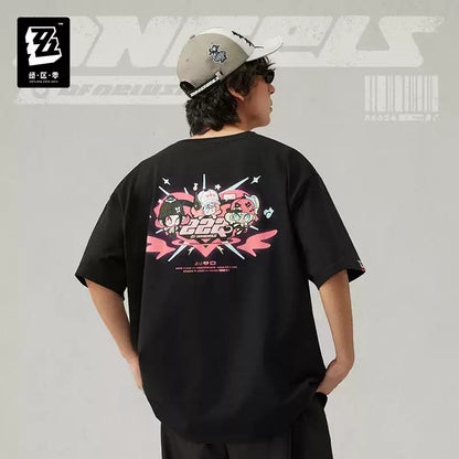 ゼンレスゾーンゼロ 三Z STUDIO 妄想天使 バイカラープリント半袖Tシャツ