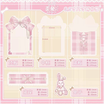 BeautyGoods Y2K風 ホワイトチェック アクリルフレーム カードサイズ
