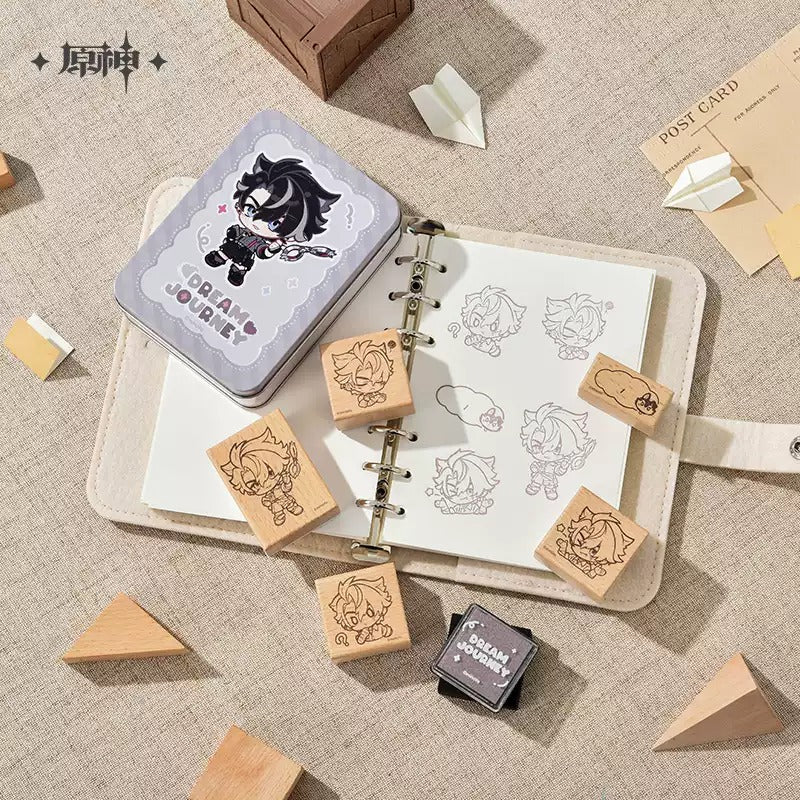 原神 星稚夢旅シリーズ デフォルメ木製スタンプBOX リオセスリ