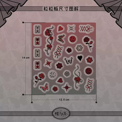BeautyGoods 蝶と花 ブラックレース アクリルパーツ