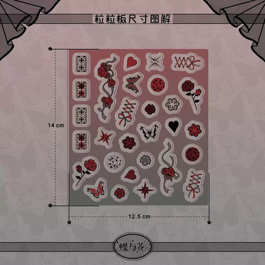 BeautyGoods 蝶と花 ブラックレース アクリルパーツ
