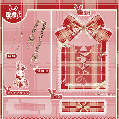 BeautyGoods Y2K風 ホワイトチェック アクリルフレーム カードサイズ