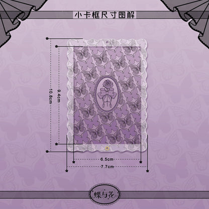 BeautyGoods 蝶と花 ブラックレース アクリルフレーム カードサイズ