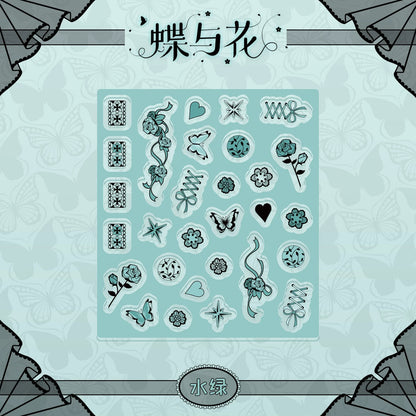 BeautyGoods 蝶と花 ブラックレース アクリルパーツ