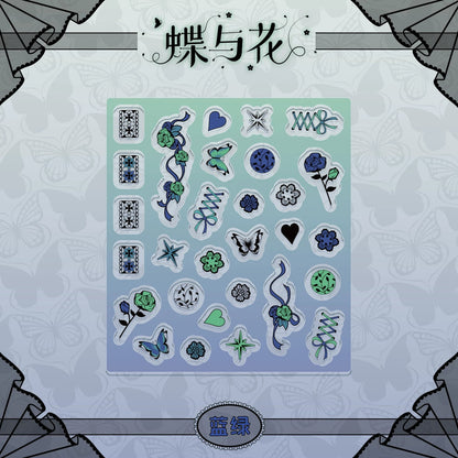 BeautyGoods 蝶と花 ブラックレース アクリルパーツ