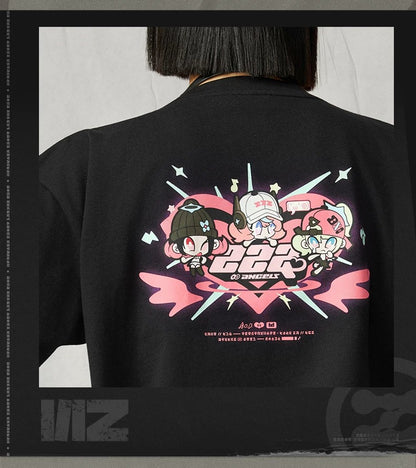 ゼンレスゾーンゼロ 三Z STUDIO 妄想天使 バイカラープリント半袖Tシャツ