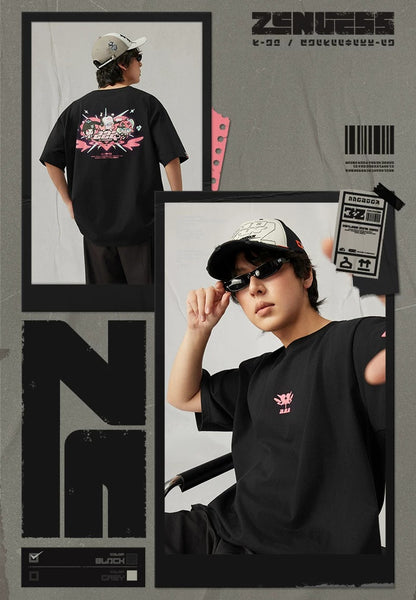 ゼンレスゾーンゼロ 三Z STUDIO 妄想天使 バイカラープリント半袖Tシャツ