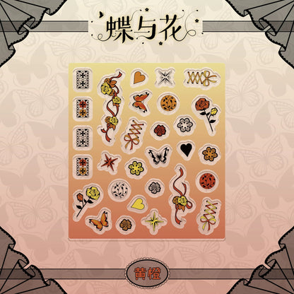 BeautyGoods 蝶と花 ブラックレース アクリルパーツ