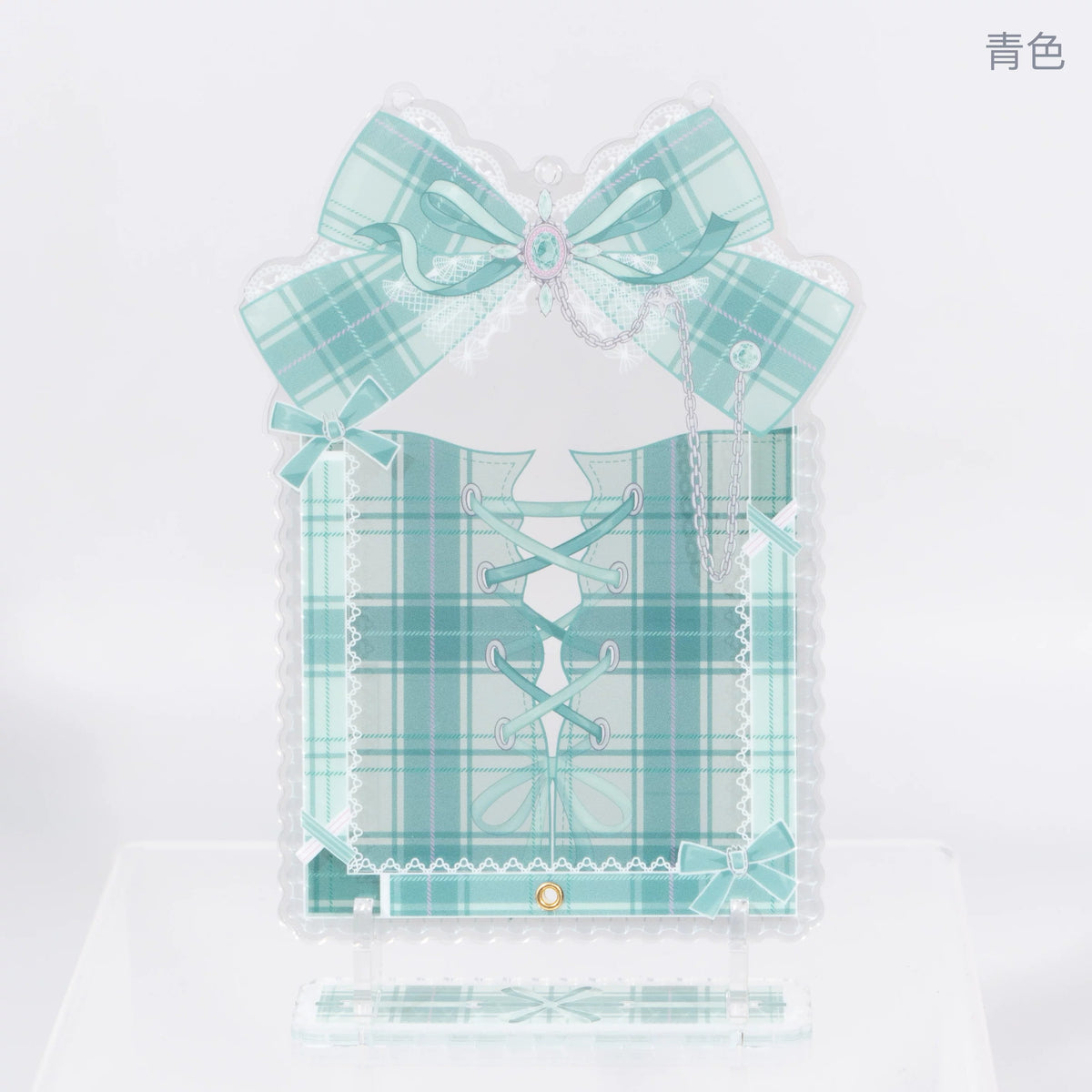 BeautyGoods Y2K風 ホワイトチェック アクリルフレーム カードサイズ
