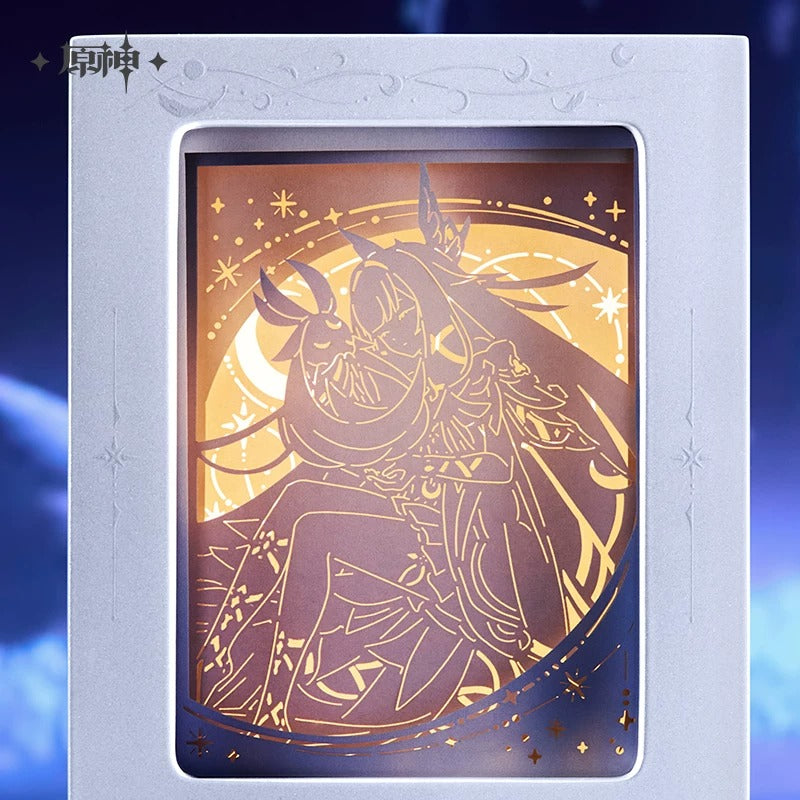 原神 伴月紀聞 4面回転アート ナイトランプ オルゴール＋コレクションカードセット コロンビーナ