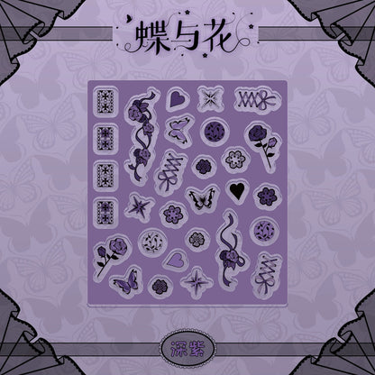 BeautyGoods 蝶と花 ブラックレース アクリルパーツ