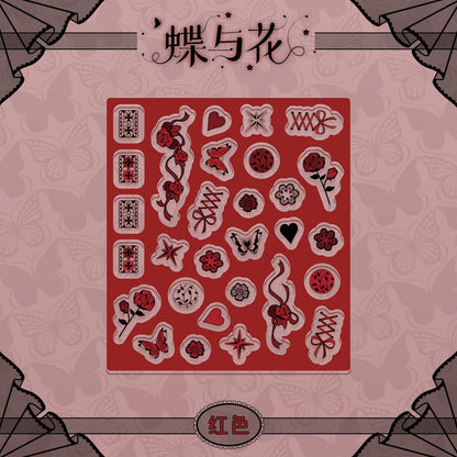 BeautyGoods 蝶と花 ブラックレース アクリルパーツ