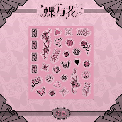 BeautyGoods 蝶と花 ブラックレース アクリルパーツ