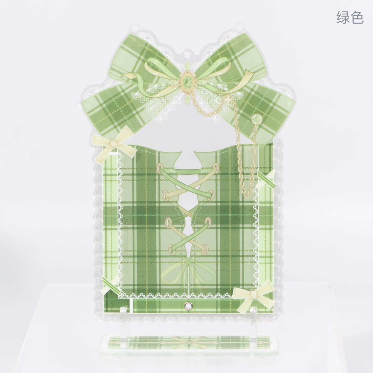 BeautyGoods Y2K風 ホワイトチェック アクリルフレーム カードサイズ