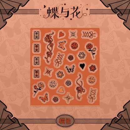 BeautyGoods 蝶と花 ブラックレース アクリルパーツ