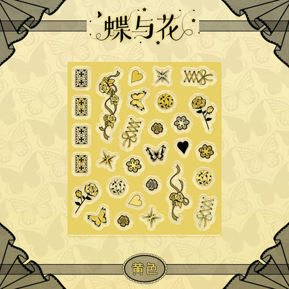 BeautyGoods 蝶と花 ブラックレース アクリルパーツ
