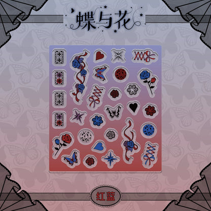 BeautyGoods 蝶と花 ブラックレース アクリルパーツ