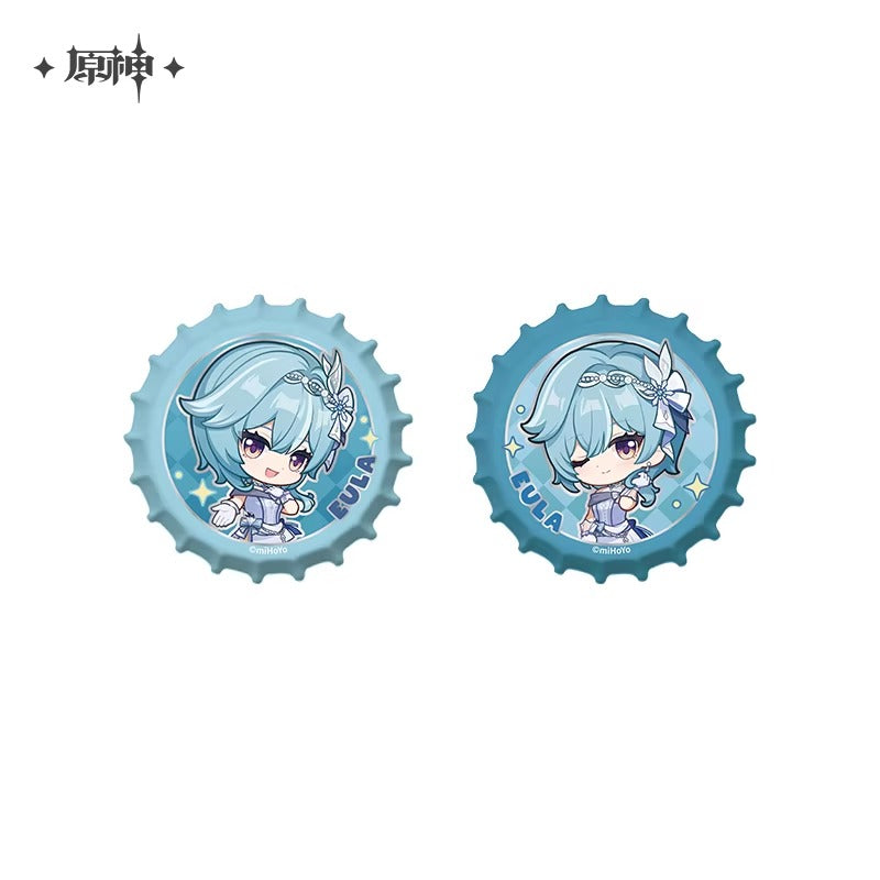 原神「璀夜華宴」シリーズ・エウルア デフォルメボトルキャップ型マグネット缶バッジセット