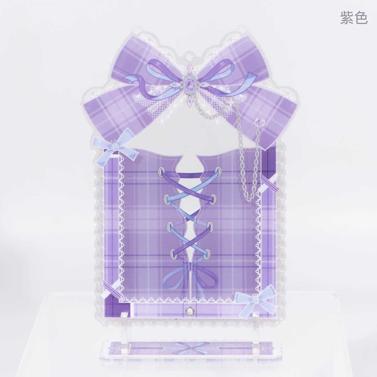 BeautyGoods Y2K風 ホワイトチェック アクリルフレーム カードサイズ