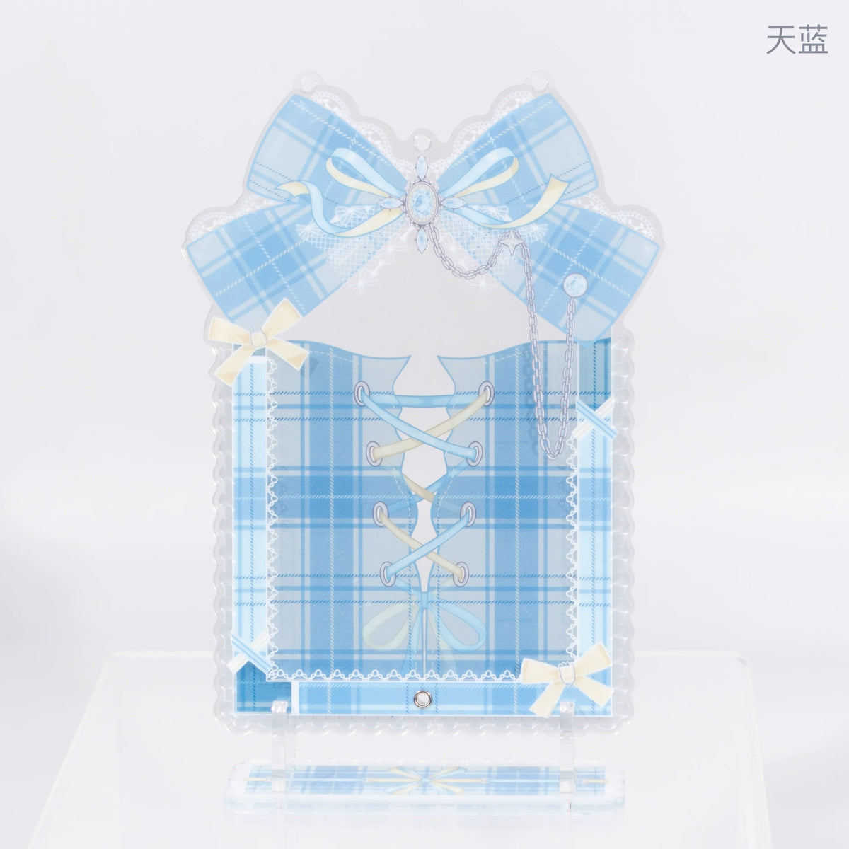 BeautyGoods Y2K風 ホワイトチェック アクリルフレーム カードサイズ
