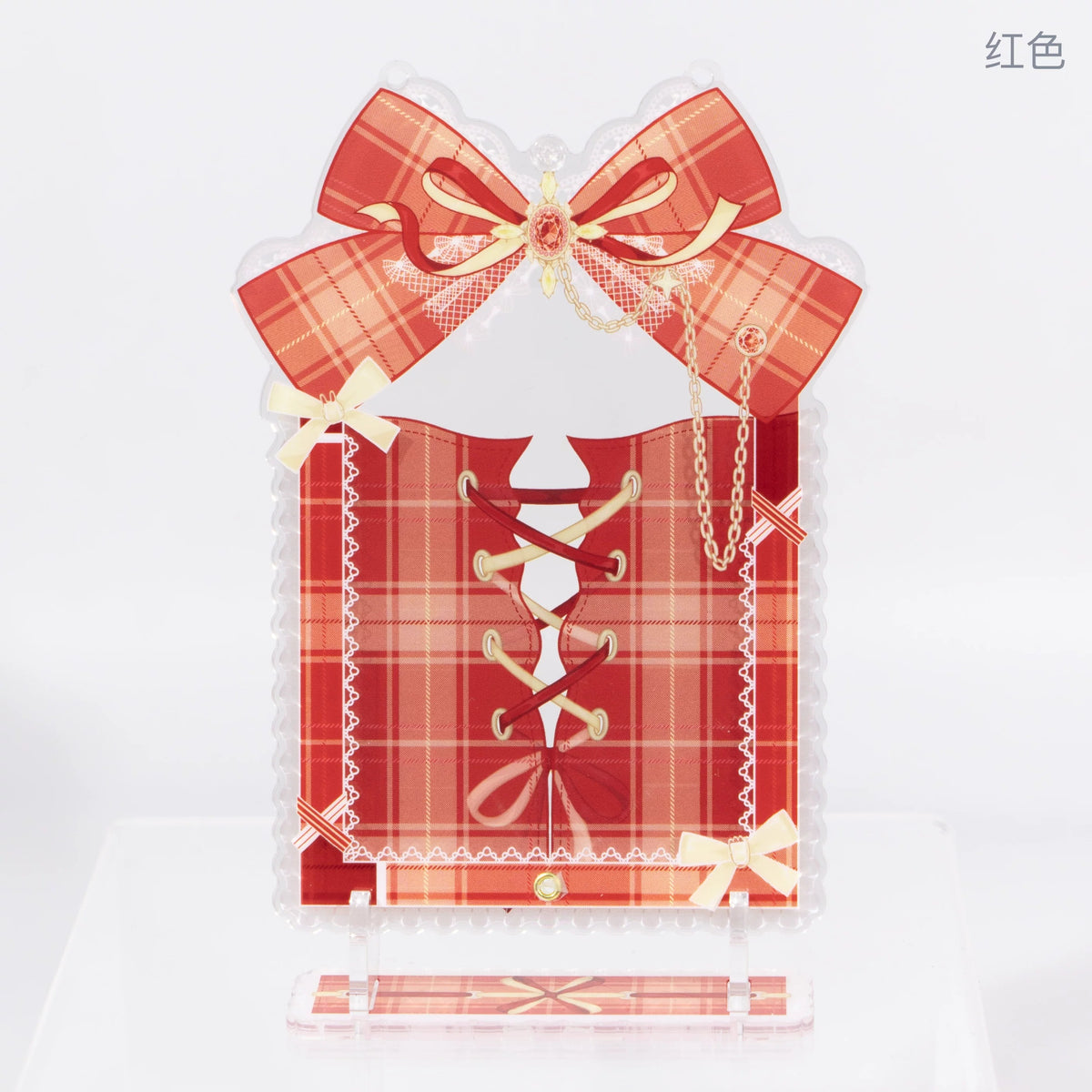BeautyGoods Y2K風 ホワイトチェック アクリルフレーム カードサイズ