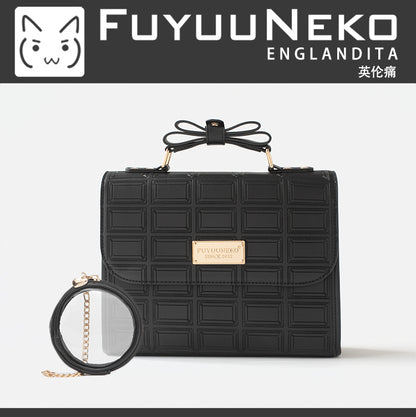 【予約】浮遊猫 「チョコレート」痛バッグ 2wayハンドバッグ　缶バッジバッグ付き