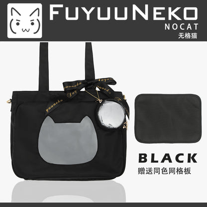 【予約】浮遊猫 「ネコ」両面痛バッグ 缶バッジバッグ付き